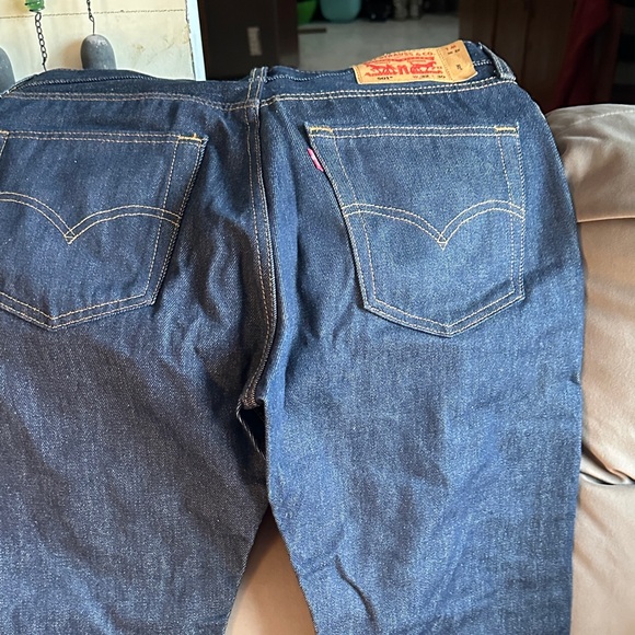 Levi's Dark Blue Straight Jeans - Picture 4 of 5